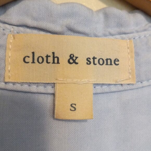 Cloth & Stone Sawyer Tencel Shirt Dress-Small-Roll Tab Sleeve-Pockets-USA Made - Picture 9 of 10